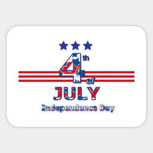 4th July celebration card Sticker